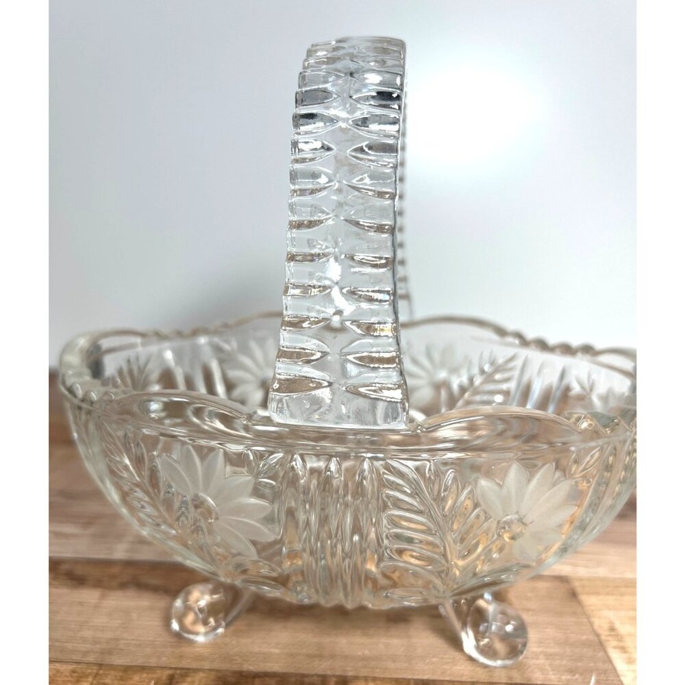 Vintage Anna Hutte Bleikristall Crystal Basket Germany Excellent NO chips/cracks